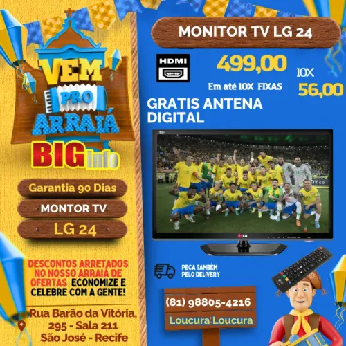 Tv  Monitor Lg 24 Polegadas Perfeita - Em ate 10x Fixas