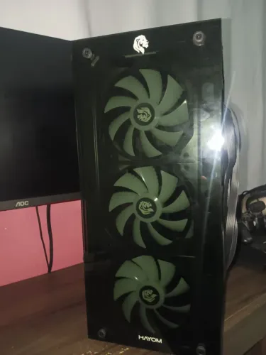 Gabinete Gamer Hayom GB1759 Mid Tower Preto, 4 fans RGB, Vidro Temperado