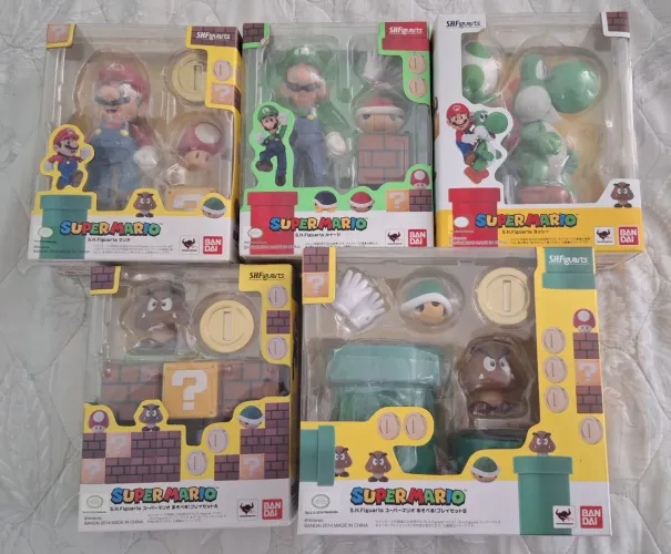 Coleção Super Mario SH Figuarts - 5 sets completos
