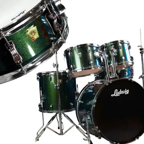 Bateria Acústica Ludwig Accent Drive Jade Dust - Completa, Nova, Envio