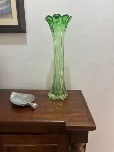 Vaso de vidro italiano tipo Murano, 12X40cm