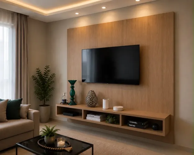 Painel para Tv com rack suspenso
