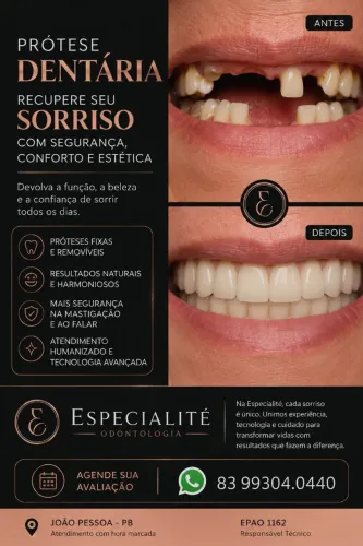 PRÓTESE DENTÁRIA EM JOÃO PESSOA COM HORA MARCADA 