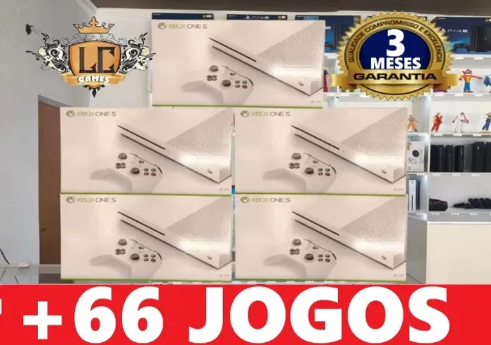 XBOX ONE S 5OOGB COM 65 JOGOS + GARANTIA O3 MESES ( LOJA FISICA )