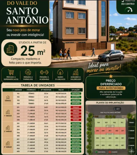 Stúdios no bairro. Vale do Santo Antônio em Pouso Alegre