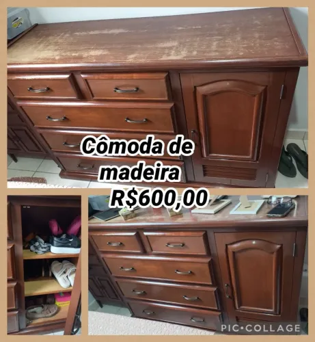 Vendo cômoda com sapateira - madeira