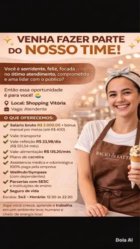 VAGAS PARA ATENDENTE E AUX. PRODUÇÃO 
