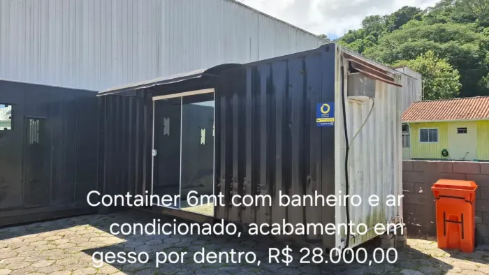 Container comercial 6mt com lavabo e ar condicionado 