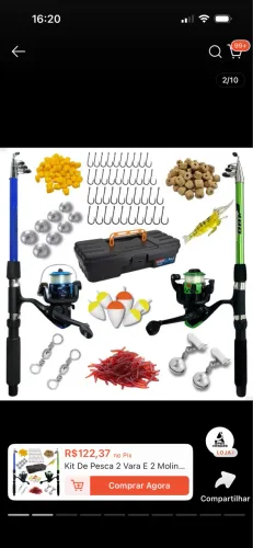Kit de 2 vara de pesca cm maleta
