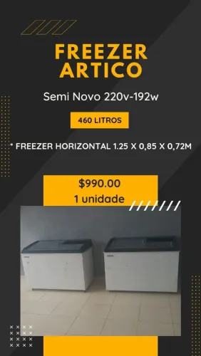 Freezer Horizontal Tampa de Vidro