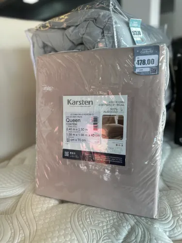 JOGO DE CAMA DELIZ QUEEN 4 PEÇAS 200 FIOS 100% ALGODÃO