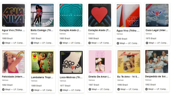 Discos de vinil LP trilhas de novela anos 70 80 90 lote com 26 unidades