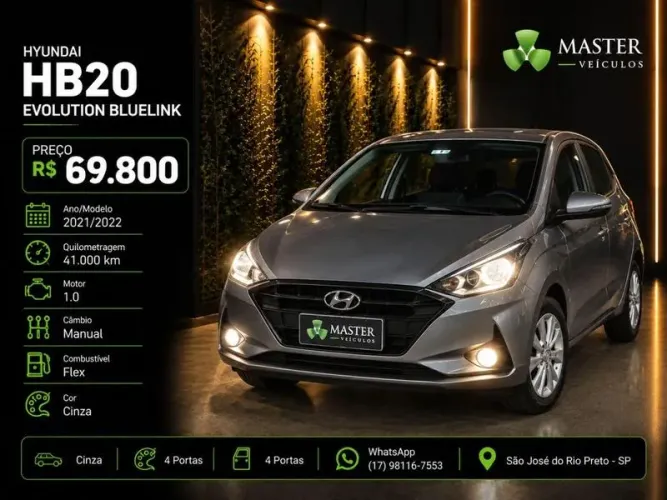 Hyundai HB20 Evolution Bluelink 1.0 Flex 12V MEC 2022