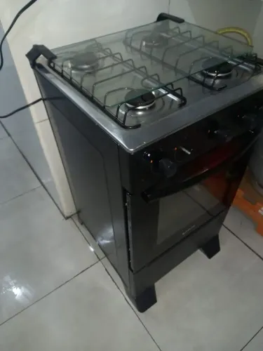 Fogão Atlas Mônaco Plus 4 Bocas Preto Inox 