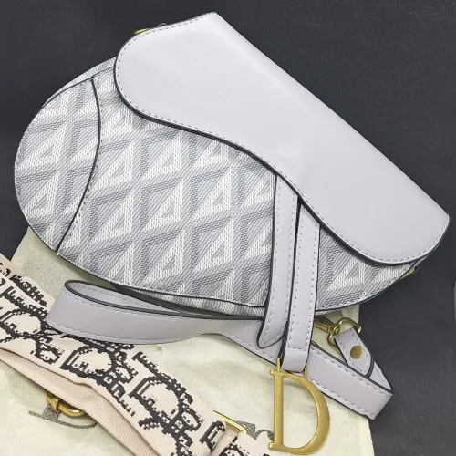Bolsa Saddle Dior Inspired - Cinza CD Diamond (Nova)