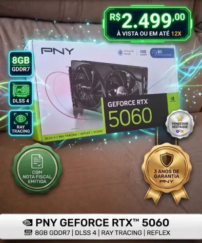 [LACRADO] RTX 5060 8GB PNY OC + Garantia 3 anos (Aceito cartão)