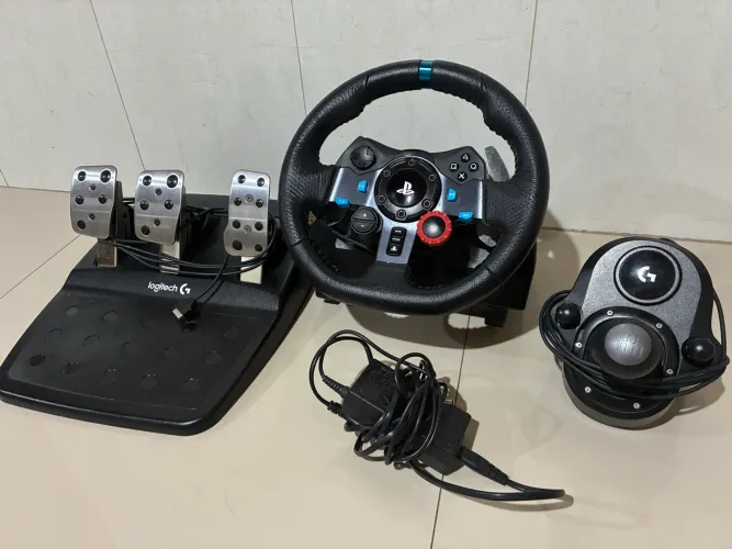 Logitech G29 + Câmbio H + Pedaleira - Completo