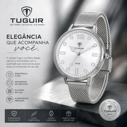 RELOGIO TUGUIR FEMININO PRATA