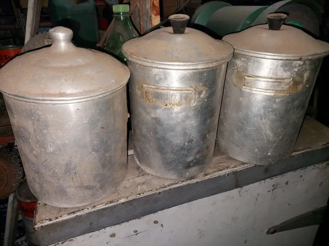 1 lote de 3 potes antigos de mantimentos