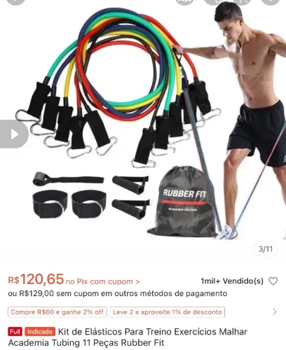 kit de elásticos para treino