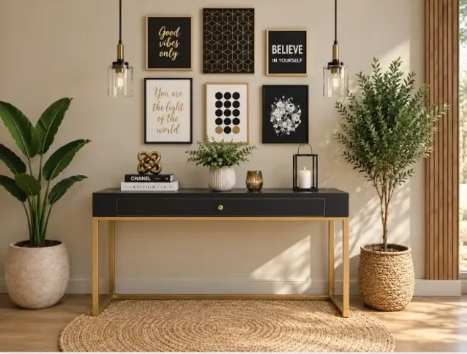 Aparador Gold Delluxe Perfect Woods. L130cm x P40cm x A80cm. Via WhatsApp