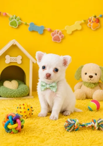 Macho chihuahua pelo longo branco miniatura / contrato compra e venda / pais pedigree