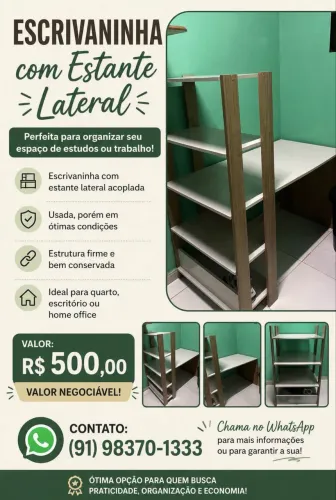 Escrivaninha com Estante Lateral