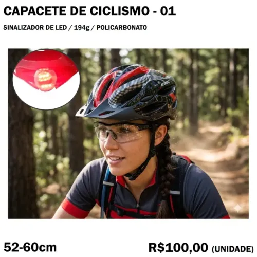 Capacete de Ciclismo com Luz