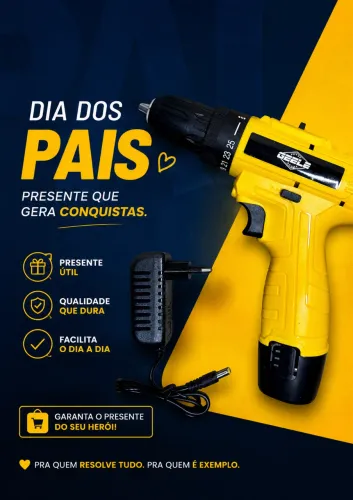 Parafusadeira/Furadeira Sem Fio 12V - Para você, seu pai ou seu marido!