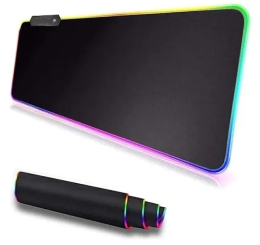 Mousepad Gamer Borda LED RGB 7 Cores Grande Antiderrapante USB 80x30cm