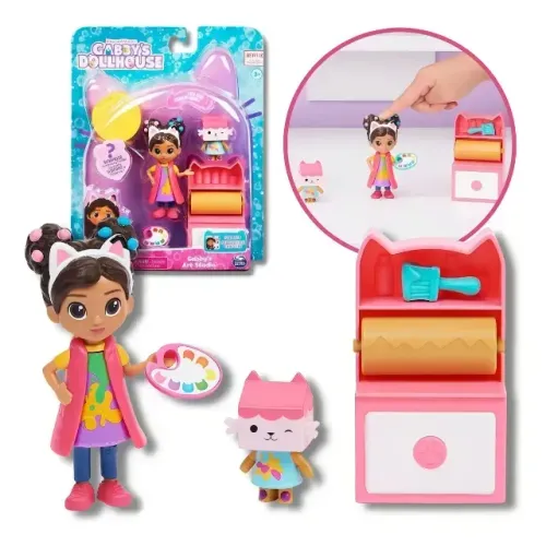 Boneca Gabby's Dollhouse Conjunto com Boneca, Estúdio de Artes e Acessórios - NOVO