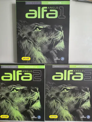 Livros de Matemática Anglo alfa 3 volumes (caderno de estudos)