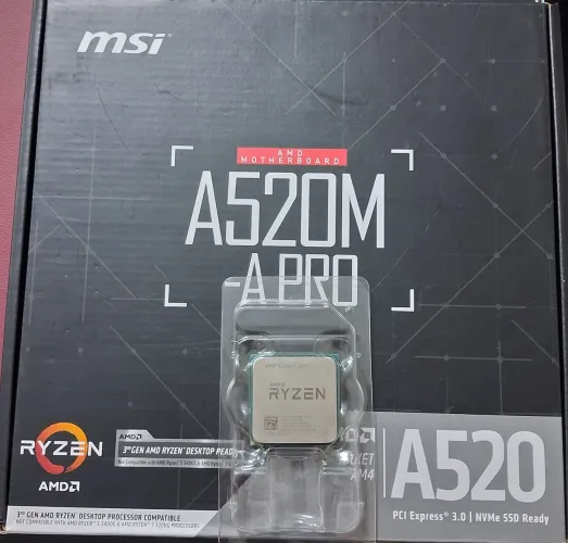 Placa Mãe Am4 Msi A520 mais Ryzen 5 2600