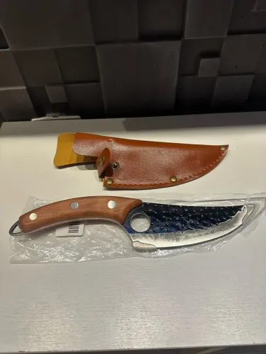 Faca Artesanal para Churrasco Lâmina de aço e com bainha
