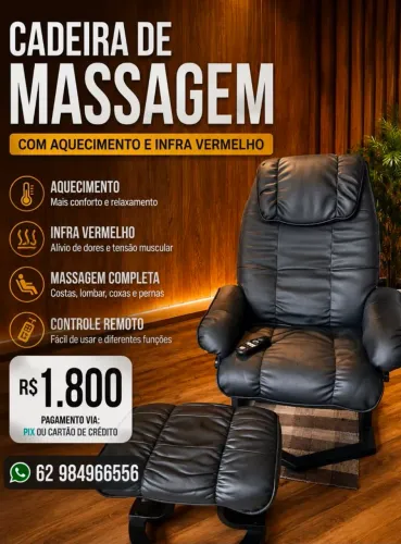 Cadeira de massagem com aquecimento e infra vermelho