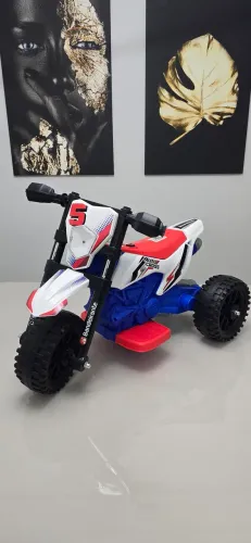 Moto Cross Eletrica 6V Azul Bandeirante