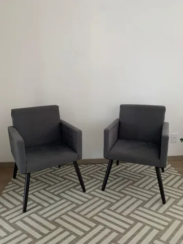 Kit 2 poltronas cinza