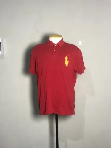 camisa polo ralph lauren big pony vermelha gg original