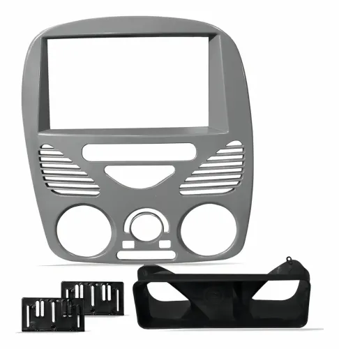 Moldura 2 Din Fiat Palio G2 2002 A 2014 Cinza Dvd Mp5 Fiamon