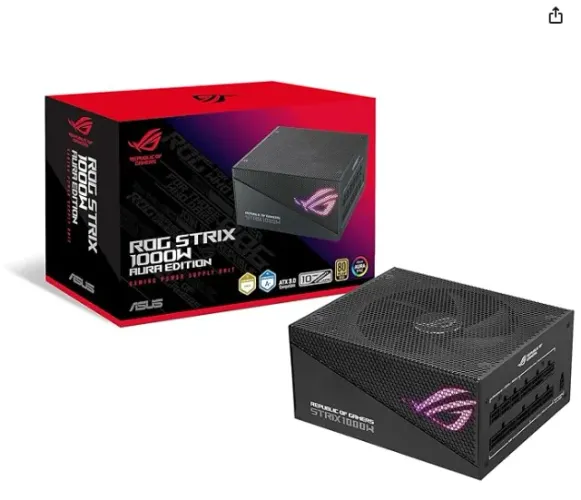 ASUS Rog Strix 1000W Gold Aura Edition (Fonte De Alimentação Totalmente Modular, Certifica