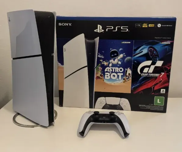 PS5 Slim Digital 1TB com Caixa e Controle