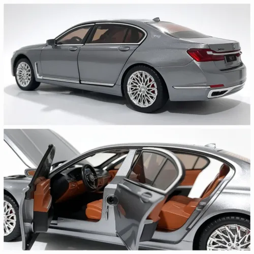 Carro miniatura de Ferro BMW 760li Cor Chumbo  Escala 1:24  Carrinho Brinquedo Coleção 