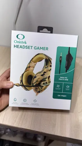 Headset Gamer Onistek ON-FN601 Camuflado com Microfone para PC, PS4 e Xbox One