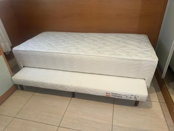 Cama box de solteiro com auxiliar orthocrin
