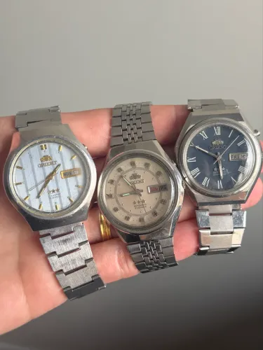 Coleção de 9 relógios orient vintage automático