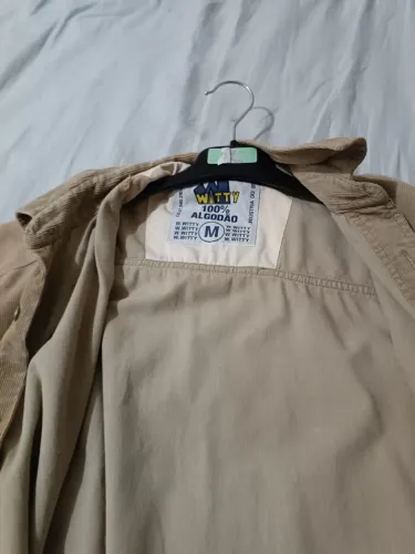 Camisa veludo cotele vintage bege