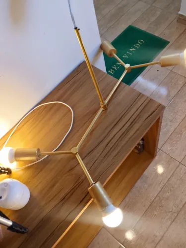 Vendo par de luminária para forro PVC e gesso cor de ouro ? par