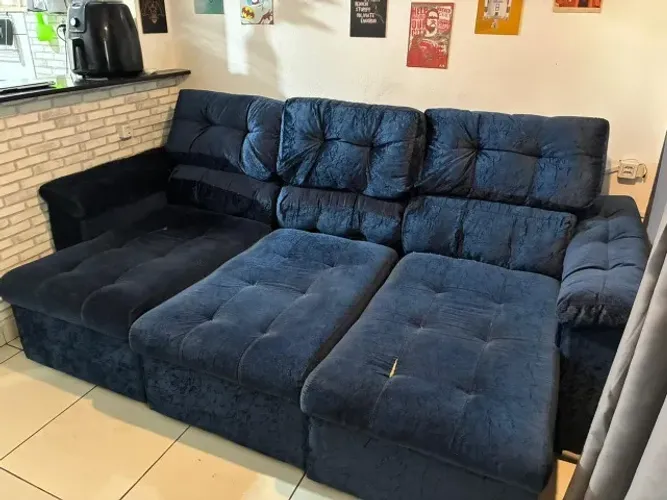 Sofá 3 lugares retrátil e reclinável