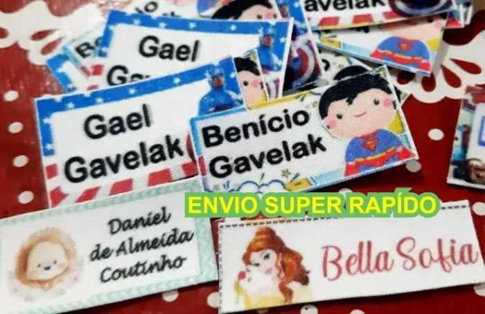 Etiquetas Termocolantes Personalizadas Volta as Aulas, Uniformes, Asilos.
