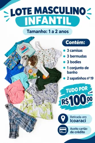 Lote de roupa bebê menino 1/2 anos